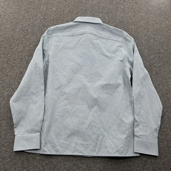 Perry Ellis Button Up Shirt Mens M Geometric Blue LS Oeko-Tex Business NWT $90 - Picture 6 of 10
